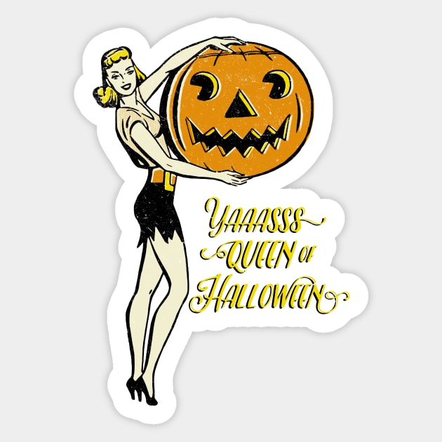 Yas Queen of Halloween Sticker by sticks and bones vintage